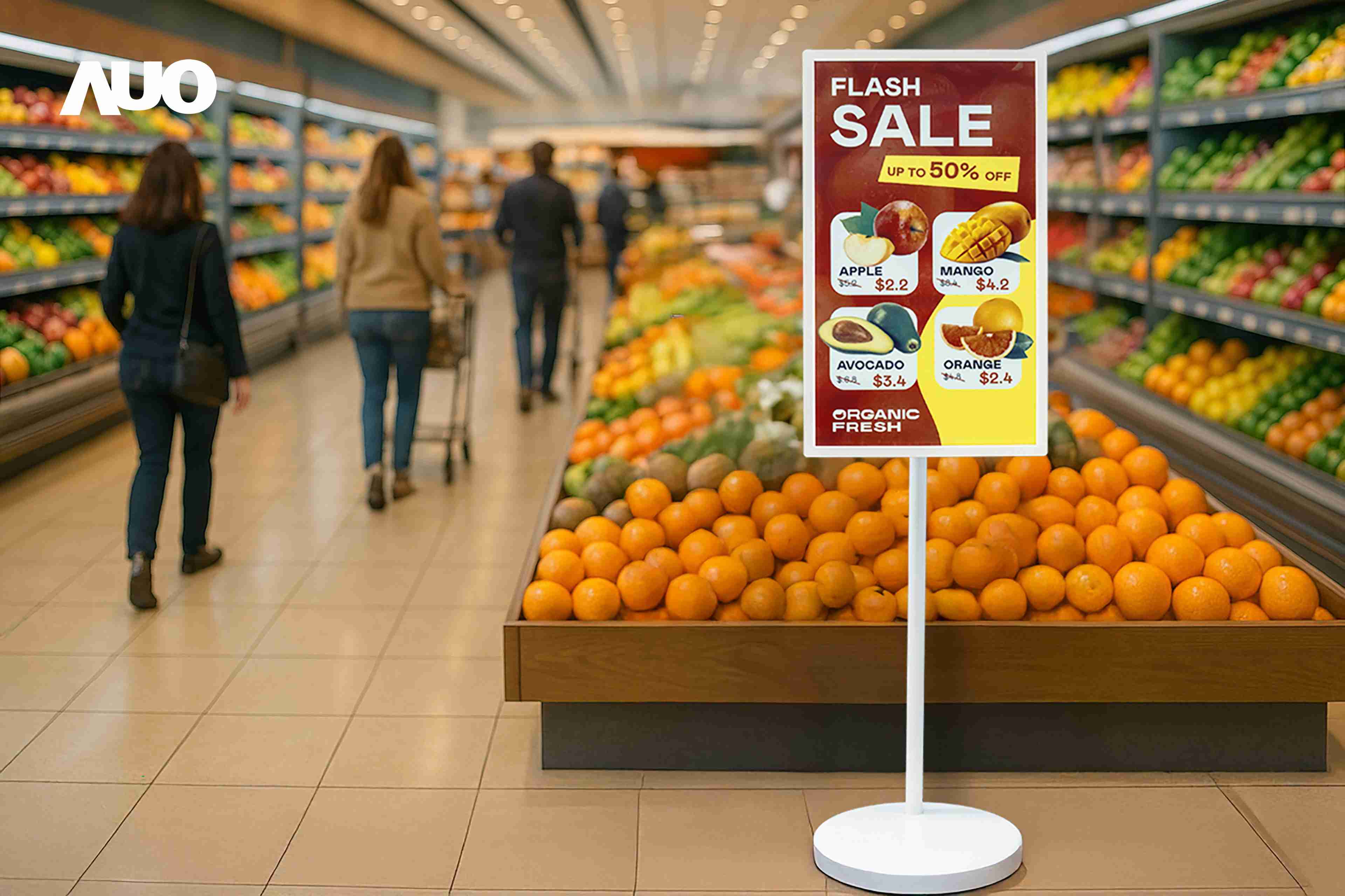 达擎首亮相低功耗、、、、全彩的〝aecoPost电子纸解决方案〞，，仅在更新画面时需要微量的电力驱动，，，，无需布建电线的便捷设计，，，，使其可灵活应用、、、随意置放，，，，并可透过云端或行动装置app，，轻松管理及排程广告内容，，，晋升店头营销利器。。